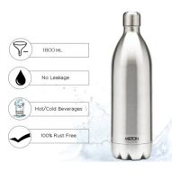 MILTON Thermosteel DUO DLX 1800ml Flask Bottle (1800ml Pack Of 1 Silver) 1800 ml Bottle (Pack of 1, Silver, Steel)