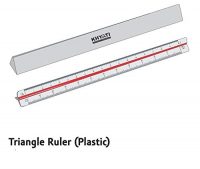KHYATI Plastic Roll N Draw Ruler (30 cm) and Plastic Triangle ScaleRuler-30cm (12 Inch) Long Plastic Drafting Scale Ruler Very Useful to Architect, Engineering Students, Office Employee (Set of 2)
