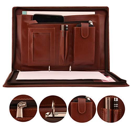 GOTIHOUSE Leatherette Material Professional File Folder for Certificates, Document Bag with Adjustable Handles (Black,Brown) (Brown, 20 Leafs) GOTIHOUSE Leatherette Material Professional File Folder for Certificates, Document Bag with Adjustable Handles (Black,Brown) (Brown, 20 Leafs)