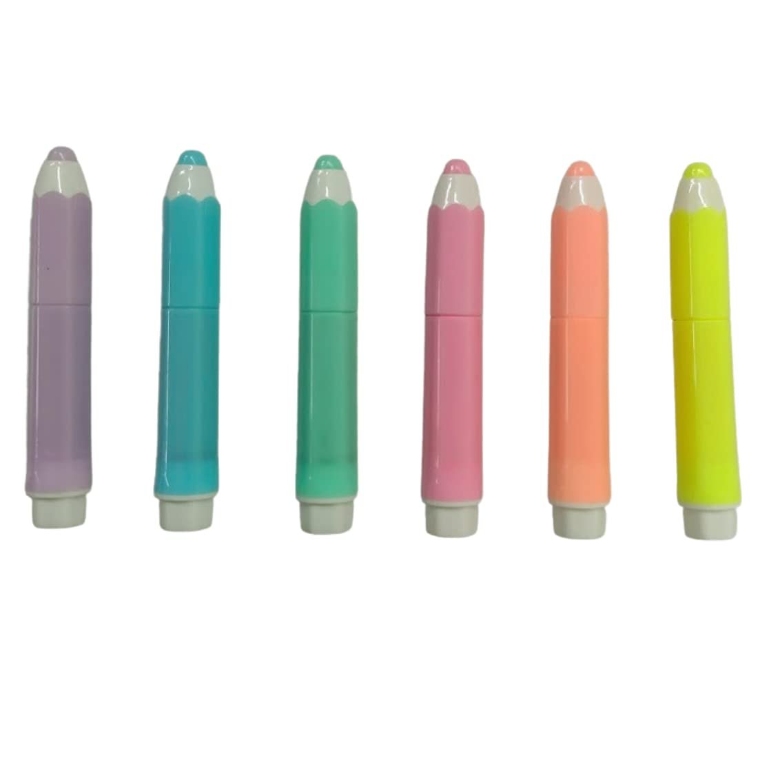 Oytra 6 Pcs Pencil Shaped Cute Pastel Color Marker Highlighter Pens for Kids and Adults Stationery Fancy Kawaii Korean Theme Oytra 6 Pcs Pencil Shaped Cute Pastel Color Marker Highlighter Pens for Kids and Adults Stationery Fancy Kawaii Korean Theme