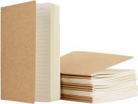 Edulearnable 6 Pcs Pack Kraft Notebook A5 Ruled Note Pad, Travel Journal 64 Pages 32 Sheets