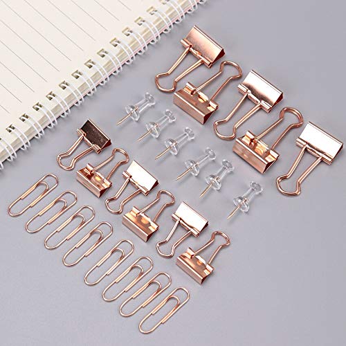 oddpod™ Premium Rose Gold Stationery Essentials for Office & Home - Push Pins & Paper Clips Holder Set (72 Pcs) oddpod™ Premium Rose Gold Stationery Essentials for Office & Home - Push Pins & Paper Clips Holder Set (72 Pcs)