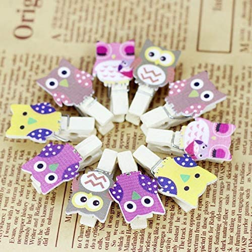 NYRWANA DELIVERING SMILES IN INIDA 10 pcs. Cute Owl Designer Postcard Photo Clips Paper Pegs PinClothespin with Thread for Decoration Supplies Hanging Photos NYRWANA DELIVERING SMILES IN INIDA 10 pcs. Cute Owl Designer Postcard Photo Clips Paper Pegs PinClothespin with Thread for Decoration Supplies Hanging Photos
