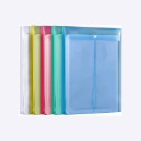 5 Pack A4 Legal Top Opening Document File Bag, Colored Envelope Holder Storage Case, Snap Button Organizer, My Clear Plastic Container (Pack of 5 Multi Colors)