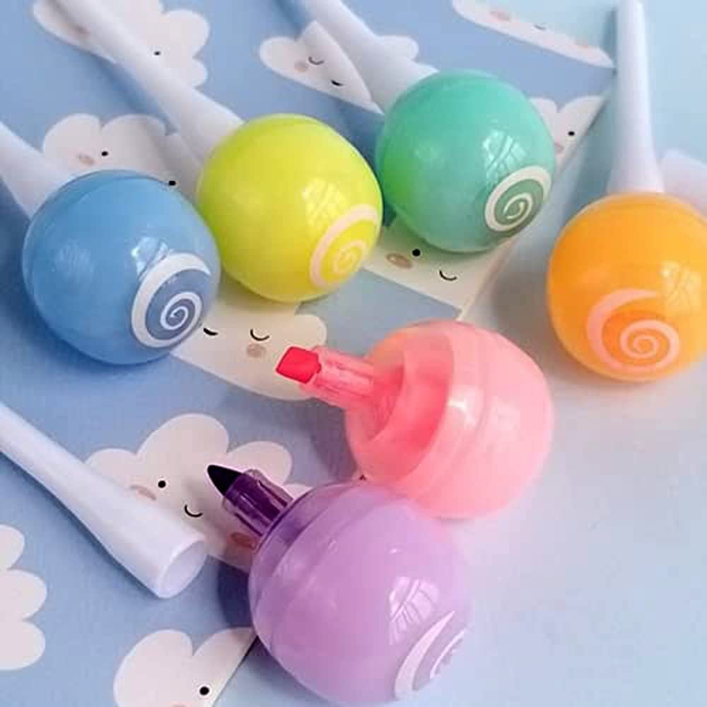 VAVIYA | Quirky Candy Theme Lollipop Shape Highlighters | Set Of 6 | Chocolate Theme | Chisel Tip Fine Grip Marker Pen | Ideal Gifts For Stationery Hoarders & Kids VAVIYA | Quirky Candy Theme Lollipop Shape Highlighters | Set Of 6 | Chocolate Theme | Chisel Tip Fine Grip Marker Pen | Ideal Gifts For Stationery Hoarders & Kids