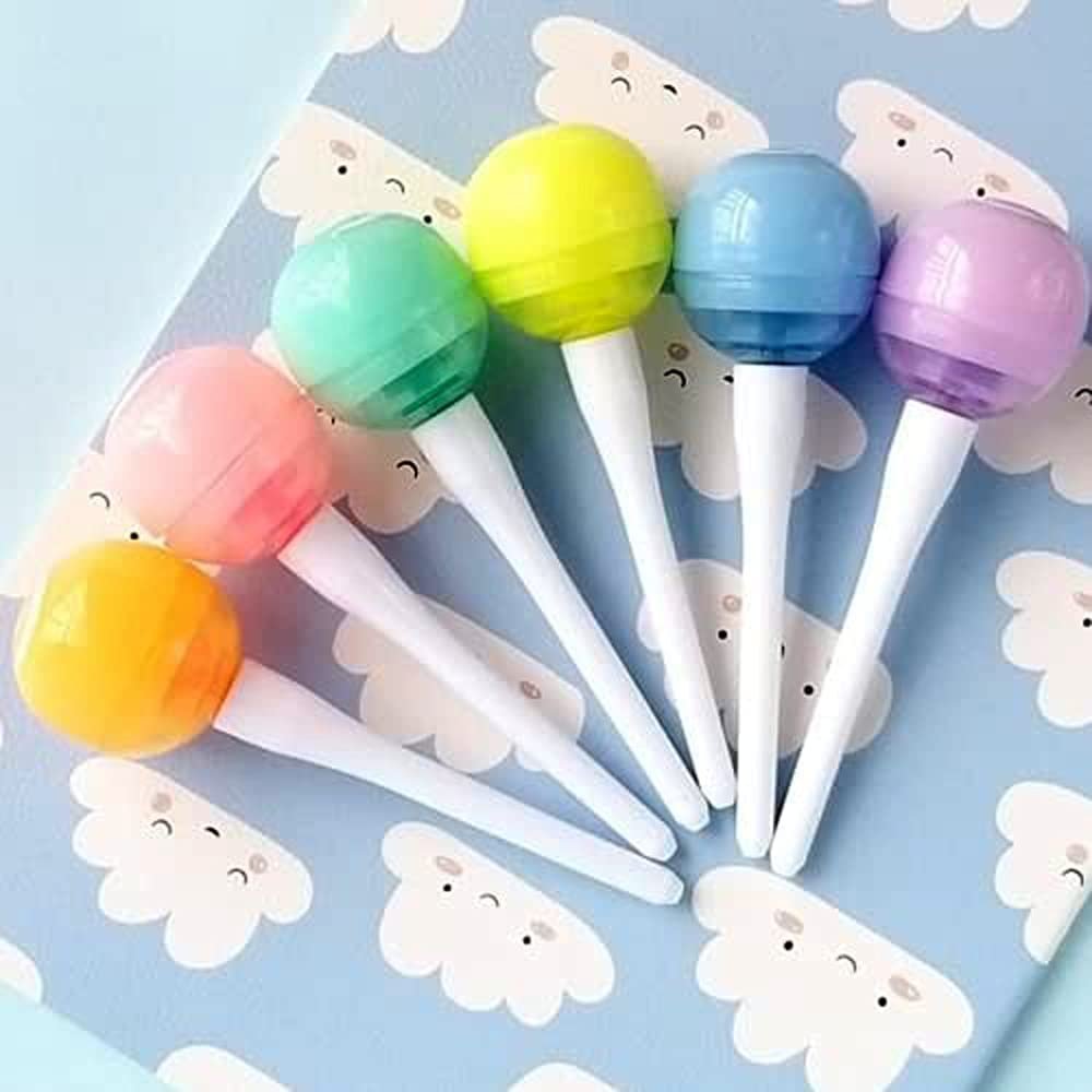 VAVIYA | Quirky Candy Theme Lollipop Shape Highlighters | Set Of 6 | Chocolate Theme | Chisel Tip Fine Grip Marker Pen | Ideal Gifts For Stationery Hoarders & Kids VAVIYA | Quirky Candy Theme Lollipop Shape Highlighters | Set Of 6 | Chocolate Theme | Chisel Tip Fine Grip Marker Pen | Ideal Gifts For Stationery Hoarders & Kids