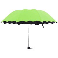 Aseenaa Fancy Magic Umbrella Changing Secret Blossoms Occur with Water Magic Print 3 Fold Umbrella for Girls, Women, Boys, Men & Children for UV, Sun & Rain - Green Colour