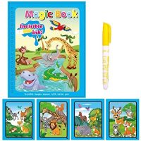 PLUSPOINT Magic Water Quick Dry Book Water Coloring Book Doodle with Magic Pen Painting Board for Children Education Drawing Pad (Random Design ) (for Boys 3 Books)