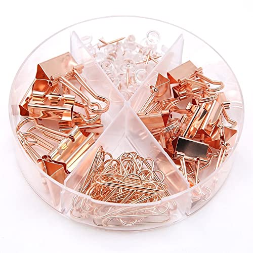 oddpod™ Premium Rose Gold Stationery Essentials for Office & Home - Push Pins & Paper Clips Holder Set (72 Pcs) oddpod™ Premium Rose Gold Stationery Essentials for Office & Home - Push Pins & Paper Clips Holder Set (72 Pcs)