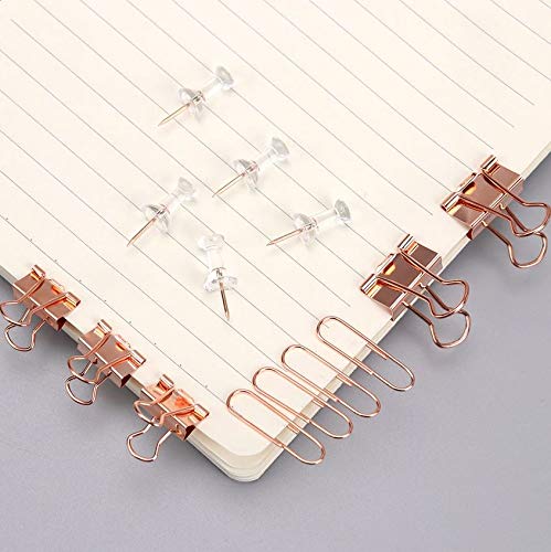 oddpod™ Premium Rose Gold Stationery Essentials for Office & Home - Push Pins & Paper Clips Holder Set (72 Pcs) oddpod™ Premium Rose Gold Stationery Essentials for Office & Home - Push Pins & Paper Clips Holder Set (72 Pcs)