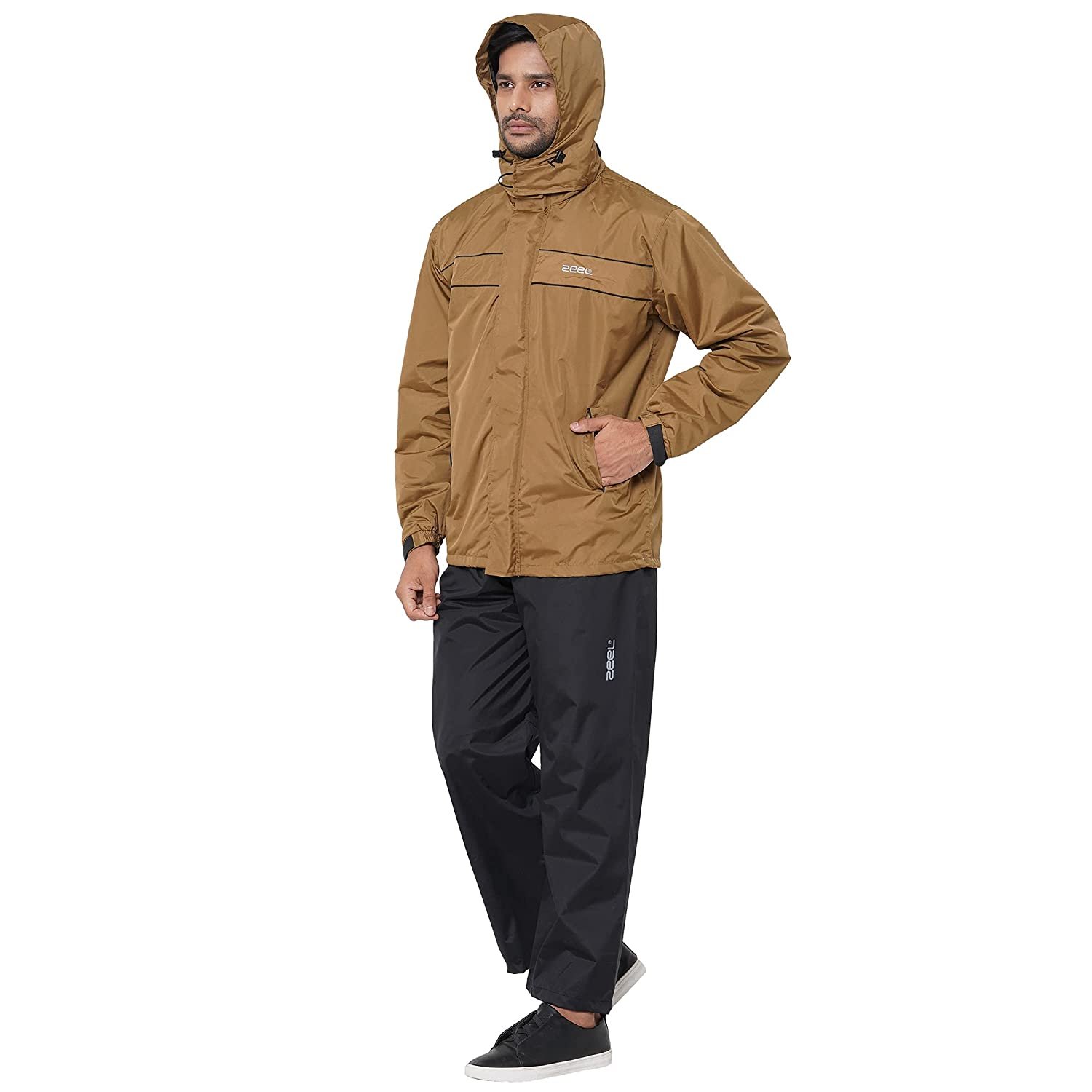 New ZEEL Mens Raincoat with Adjustable Hood | Stylish Jacket with Pockets | Waterproof Pant with Carrying Pouch | JS509 New ZEEL Mens Raincoat with Adjustable Hood | Stylish Jacket with Pockets | Waterproof Pant with Carrying Pouch | JS509