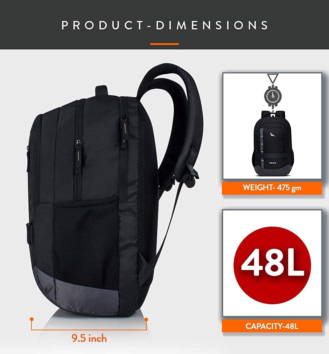 Lunar's Bingo - 48 L Laptop Office/School/Travel/Business Backpack Water Resistant - Fits Up to 15.6 Inch Laptop Notebook with 1 Year Warranty Lunar's Bingo - 48 L Laptop Office/School/Travel/Business Backpack Water Resistant - Fits Up to 15.6 Inch Laptop Notebook with 1 Year Warranty