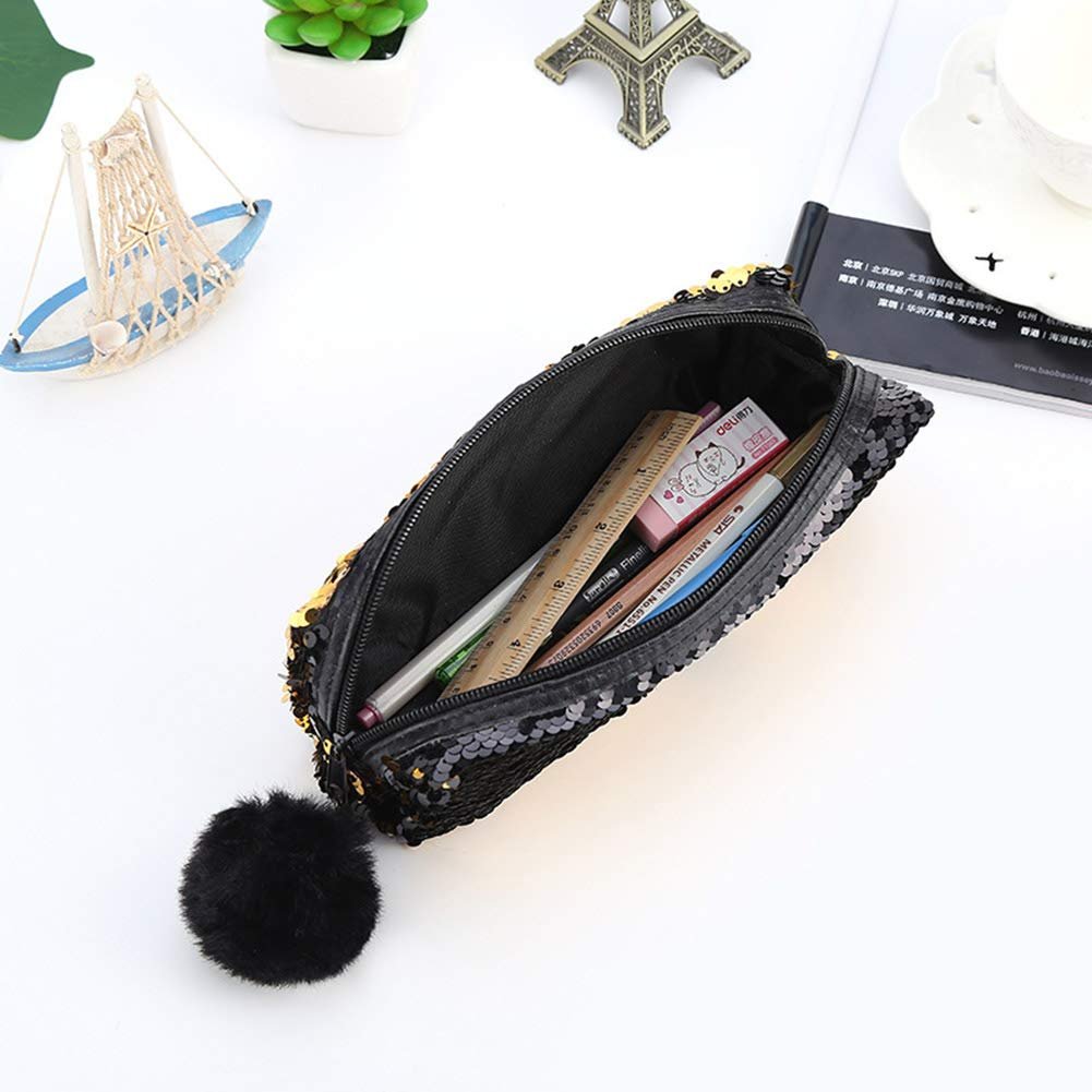 Climberty Fashion Sequin Hairball Pencil Case School Supplies BTS Stationery Gift Cute Pencil Box Pencilcase School Tools Pencil Cases (Style 2) Climberty Fashion Sequin Hairball Pencil Case School Supplies BTS Stationery Gift Cute Pencil Box Pencilcase School Tools Pencil Cases (Style 2)