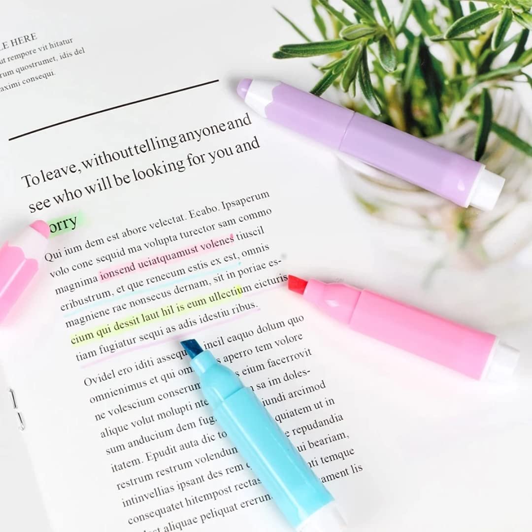Oytra 6 Pcs Pencil Shaped Cute Pastel Color Marker Highlighter Pens for Kids and Adults Stationery Fancy Kawaii Korean Theme Oytra 6 Pcs Pencil Shaped Cute Pastel Color Marker Highlighter Pens for Kids and Adults Stationery Fancy Kawaii Korean Theme