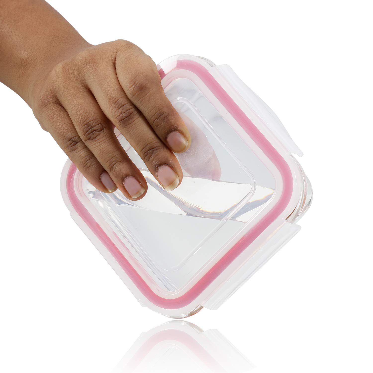 Kaiserhoff 3 Pcs Square Glass Lunch Box Set with Lunch Bag, 320 ml, Clear Kaiserhoff 3 Pcs Square Glass Lunch Box Set with Lunch Bag, 320 ml, Clear