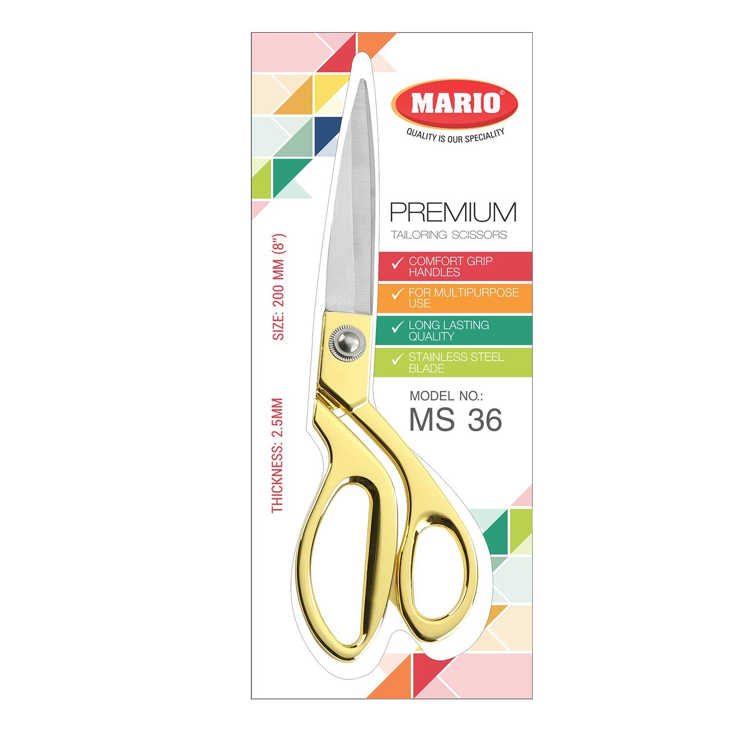 Mario Sewing-Tailoring Gold Sharp Cloth Cutting Scissors (MS 36) Mario Sewing-Tailoring Gold Sharp Cloth Cutting Scissors (MS 36)