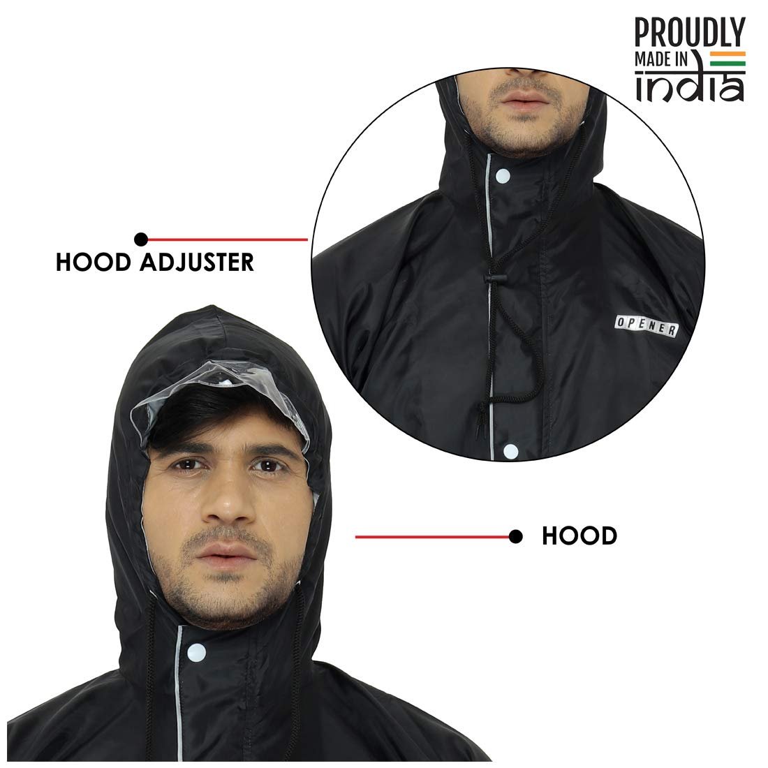 THE CLOWNFISH Reversible Use Unisex Waterproof Long Coat Raincoat for Men and Women with Adjustable Hood and Reflector at Back for Night Visibility with Storage Bag Opener Series THE CLOWNFISH Reversible Use Unisex Waterproof Long Coat Raincoat for Men and Women with Adjustable Hood and Reflector at Back for Night Visibility with Storage Bag Opener Series