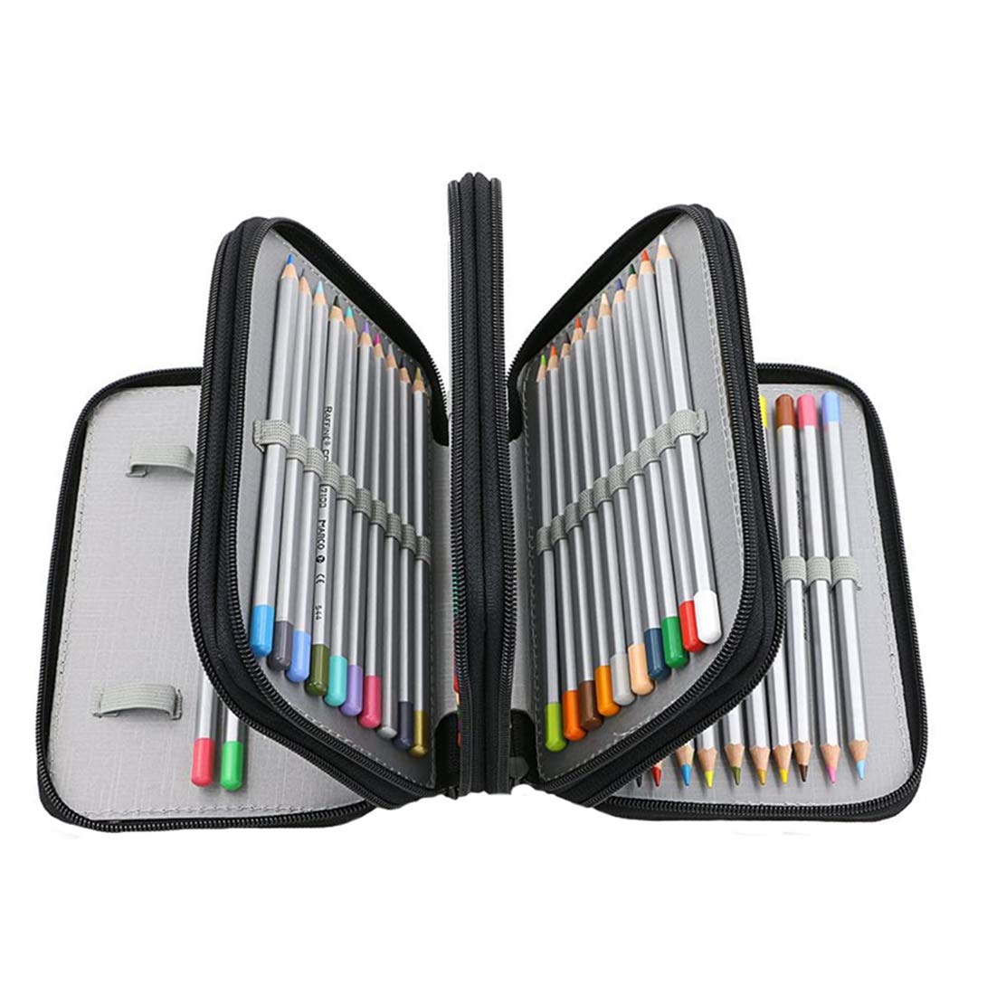 REHTRAD 4 Layers 72 Slots Portable Big Capacity Pencil Pen Case Bag (Black) REHTRAD 4 Layers 72 Slots Portable Big Capacity Pencil Pen Case Bag (Black)