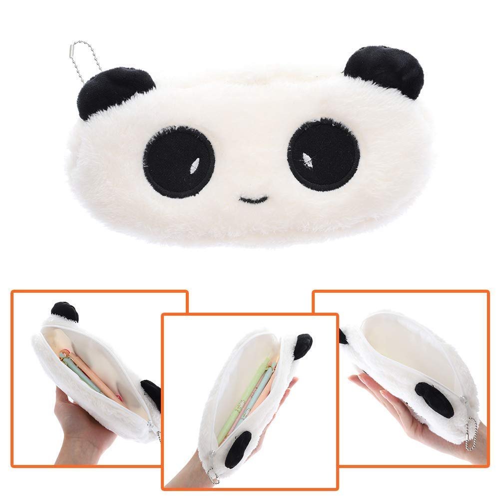 Mist Plush Fur Panda Pencil Pouch Soft Toys for Children, Kids Favorite Pencil Box (style1), White Mist Plush Fur Panda Pencil Pouch Soft Toys for Children, Kids Favorite Pencil Box (style1), White