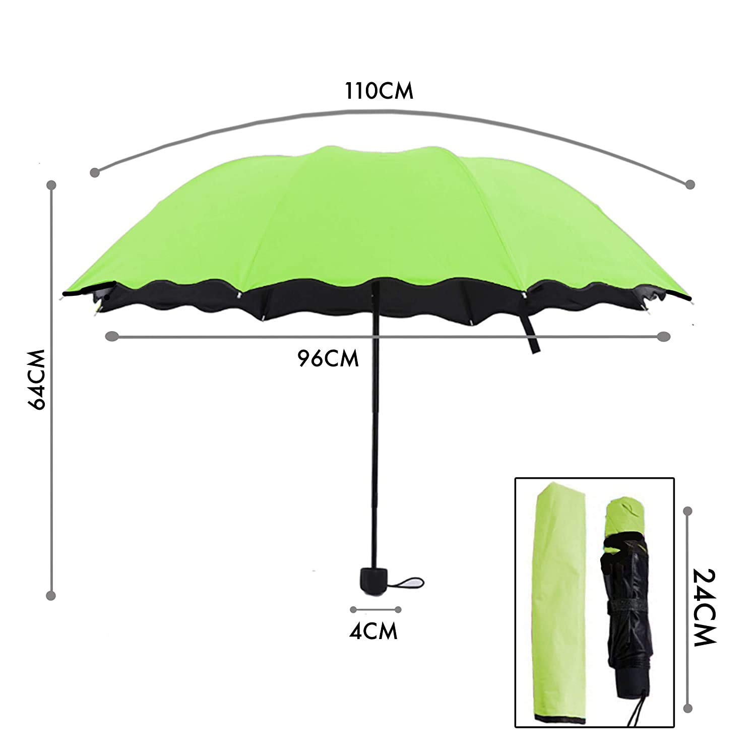 Aseenaa Fancy Magic Umbrella Changing Secret Blossoms Occur with Water Magic Print 3 Fold Umbrella for Girls, Women, Boys, Men & Children for UV, Sun & Rain - Green Colour Aseenaa Fancy Magic Umbrella Changing Secret Blossoms Occur with Water Magic Print 3 Fold Umbrella for Girls, Women, Boys, Men & Children for UV, Sun & Rain - Green Colour