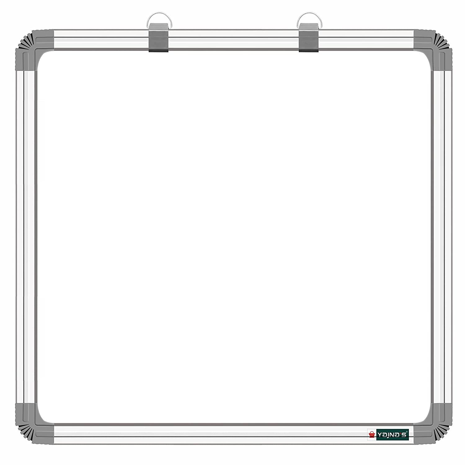 YAJNAS Non Magnetic (60CM x 60CM) 2X2 Feet Double Sided White Board and Chalk Board Both Side Writing Boards, one Side White Marker and Reverse Side Chalk Board Surface - Set of 1 YAJNAS Non Magnetic (60CM x 60CM) 2X2 Feet Double Sided White Board and Chalk Board Both Side Writing Boards, one Side White Marker and Reverse Side Chalk Board Surface - Set of 1