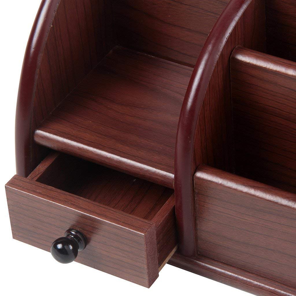 WEIRVI Wooden Desk Organizer Pen/Pencil Stand with Drawer, Mobile Holder & Remote Stand for Office Desk/Desktop/Table Storage Organizer Box WEIRVI Wooden Desk Organizer Pen/Pencil Stand with Drawer, Mobile Holder & Remote Stand for Office Desk/Desktop/Table Storage Organizer Box