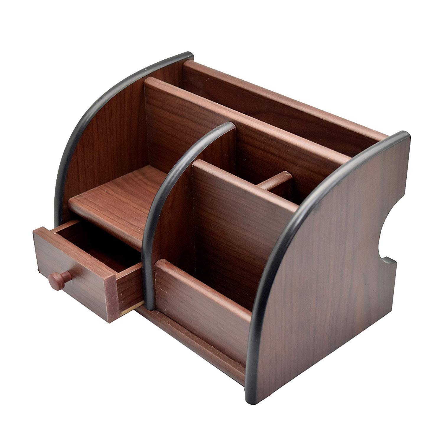 WEIRVI Wooden Desk Organizer Pen/Pencil Stand with Drawer, Mobile Holder & Remote Stand for Office Desk/Desktop/Table Storage Organizer Box WEIRVI Wooden Desk Organizer Pen/Pencil Stand with Drawer, Mobile Holder & Remote Stand for Office Desk/Desktop/Table Storage Organizer Box
