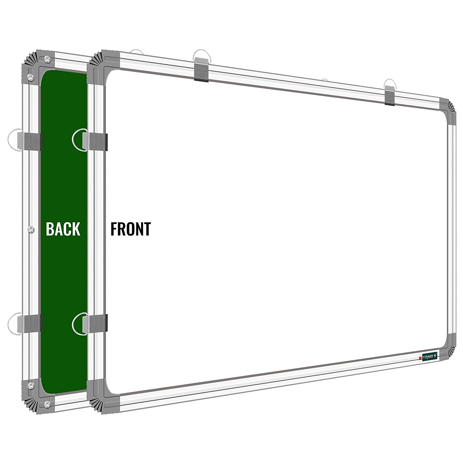 YAJNAS Non Magnetic (60CM x 60CM) 2X2 Feet Double Sided White Board and Chalk Board Both Side Writing Boards, one Side White Marker and Reverse Side Chalk Board Surface - Set of 1 YAJNAS Non Magnetic (60CM x 60CM) 2X2 Feet Double Sided White Board and Chalk Board Both Side Writing Boards, one Side White Marker and Reverse Side Chalk Board Surface - Set of 1
