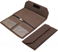 NISUN Multipurpose Multi Pocket Expanding Cheque Book Holder Travel Organizer Document Bag for Small Accessories (BlackBrown)
