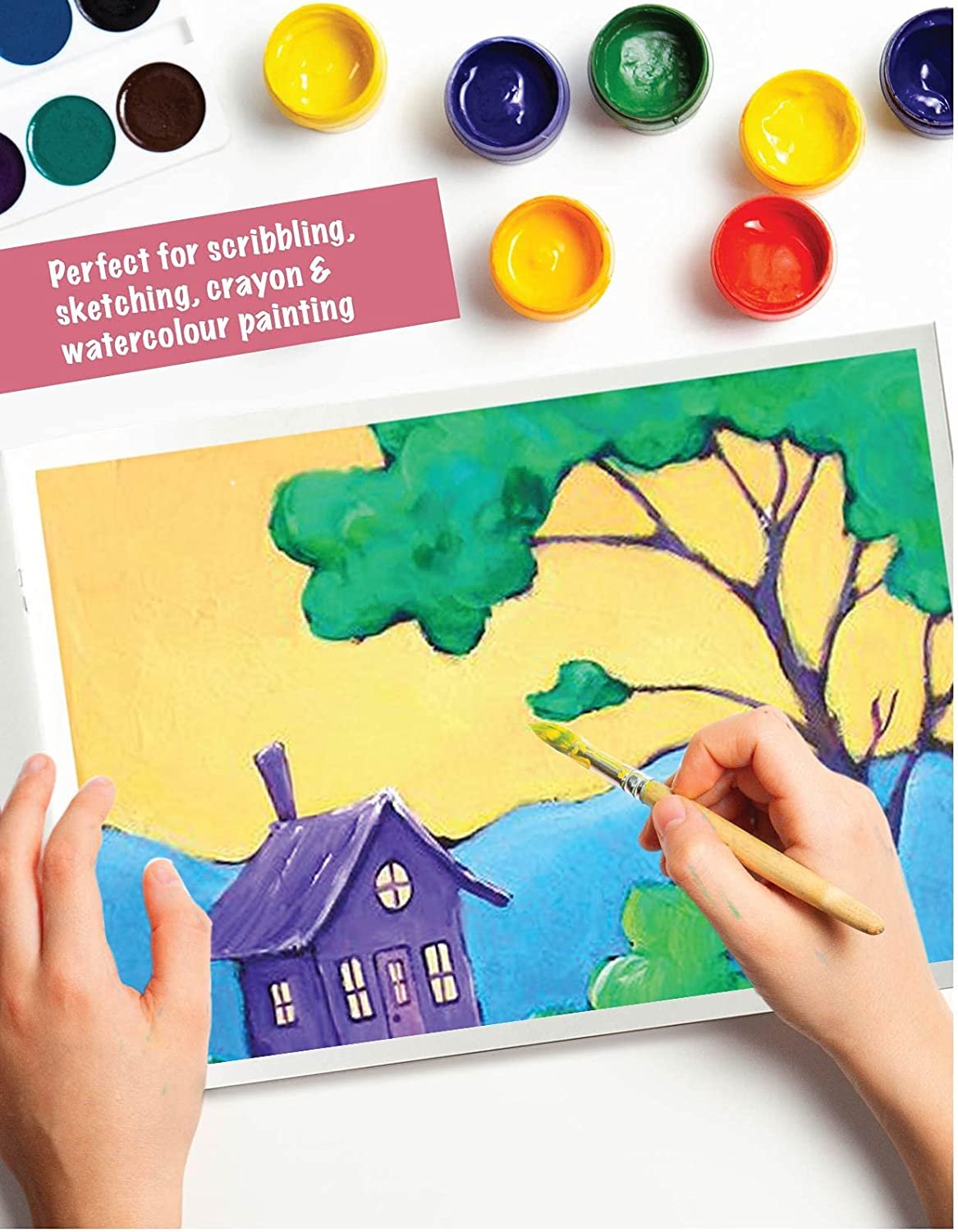 Jumbo Drawing Book for Kids, Artists Big Plain Sketch Pad for Artists, Children, Students 34 White Blank Unruled Pages 37 x 27 cm Approx Soft Cover Sketching, Colouring, Painting Set of 3 Jumbo Drawing Book for Kids, Artists Big Plain Sketch Pad for Artists, Children, Students 34 White Blank Unruled Pages 37 x 27 cm Approx Soft Cover Sketching, Colouring, Painting Set of 3