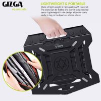 Gizga-Essentials Adjustable Laptop Stand 8-Adjustable-Angle Notebook Riser, Non-Slip, Portable Compatible with 12-Inch to 15.6-Inch Laptop Tablet with Mobile Stand (Black)