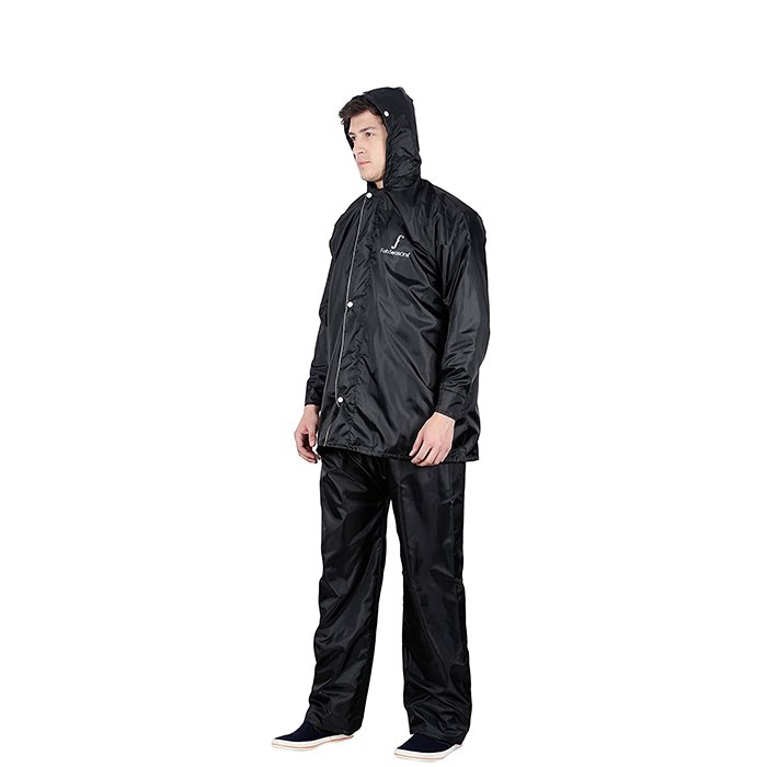 FabSeasons Reversible Waterproof Raincoat with Adjustable Hood and Reflector at Back for Night Visibility. Pack Contains Top, Bottom and Storage Bag FabSeasons Reversible Waterproof Raincoat with Adjustable Hood and Reflector at Back for Night Visibility. Pack Contains Top, Bottom and Storage Bag