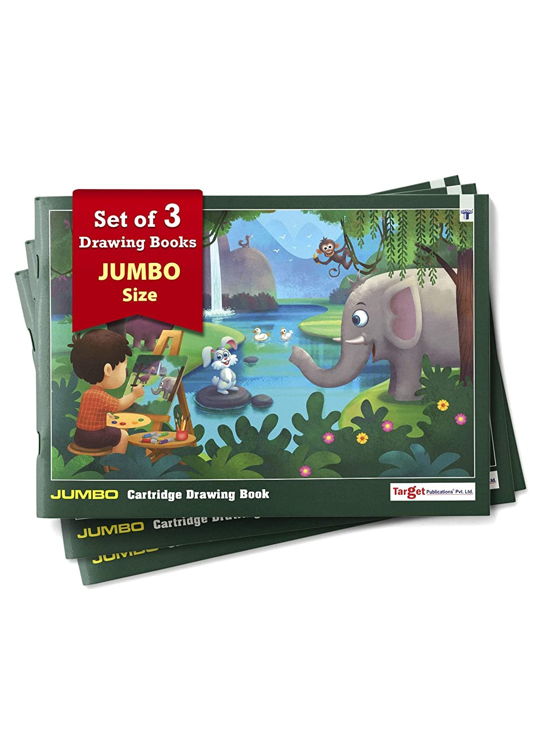 Jumbo Drawing Book for Kids, Artists Big Plain Sketch Pad for Artists, Children, Students 34 White Blank Unruled Pages 37 x 27 cm Approx Soft Cover Sketching, Colouring, Painting Set of 3 Jumbo Drawing Book for Kids, Artists Big Plain Sketch Pad for Artists, Children, Students 34 White Blank Unruled Pages 37 x 27 cm Approx Soft Cover Sketching, Colouring, Painting Set of 3
