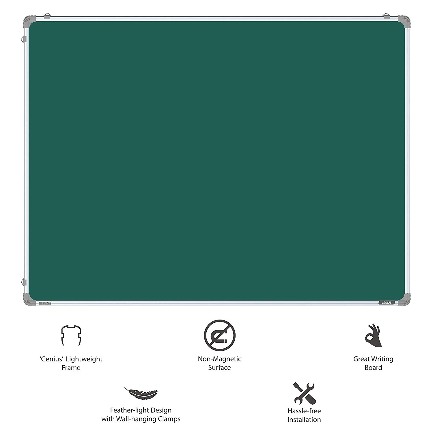Pragati Systems® Genius Melamine (Non-Magnetic) Chalkboard for Kids, Home and School (GCHB90120), Lightweight Aluminium Frame, 3x4 Feet (Pack of 1) Pragati Systems® Genius Melamine (Non-Magnetic) Chalkboard for Kids, Home and School (GCHB90120), Lightweight Aluminium Frame, 3x4 Feet (Pack of 1)