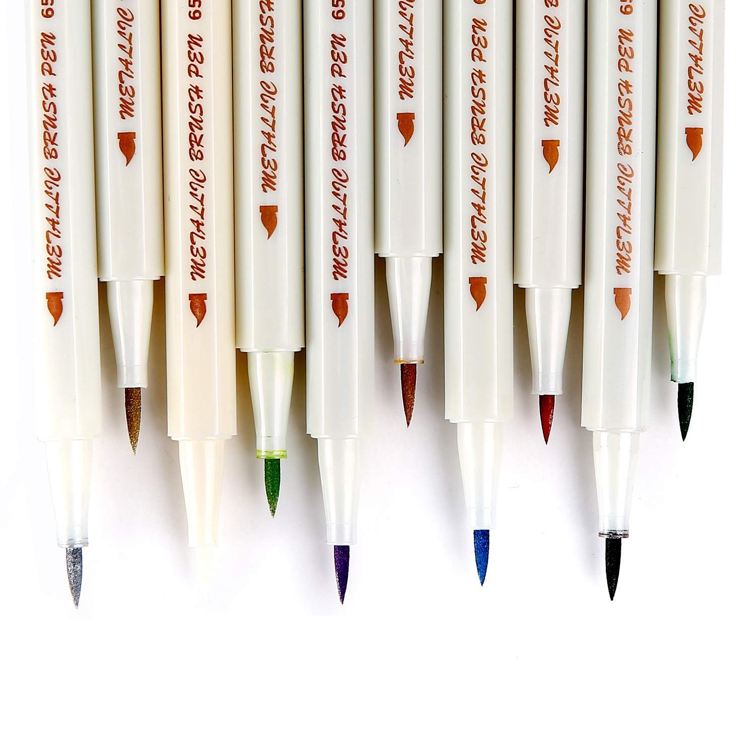 Ohuhu Metallic Markers Glitter Paint Pen Fine Tip, Set of 10 Premium Window Marker for DIY Card Making, Coloring Books, Scrapbook Photo Album, Rock Art, Glass, Back To School Gift Ohuhu Metallic Markers Glitter Paint Pen Fine Tip, Set of 10 Premium Window Marker for DIY Card Making, Coloring Books, Scrapbook Photo Album, Rock Art, Glass, Back To School Gift
