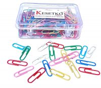 KESETKO Paper Clips, Gem Clips, U Clips, (200 Piece, 30 MM Each) Multi-Color, for Holding Loose Papers