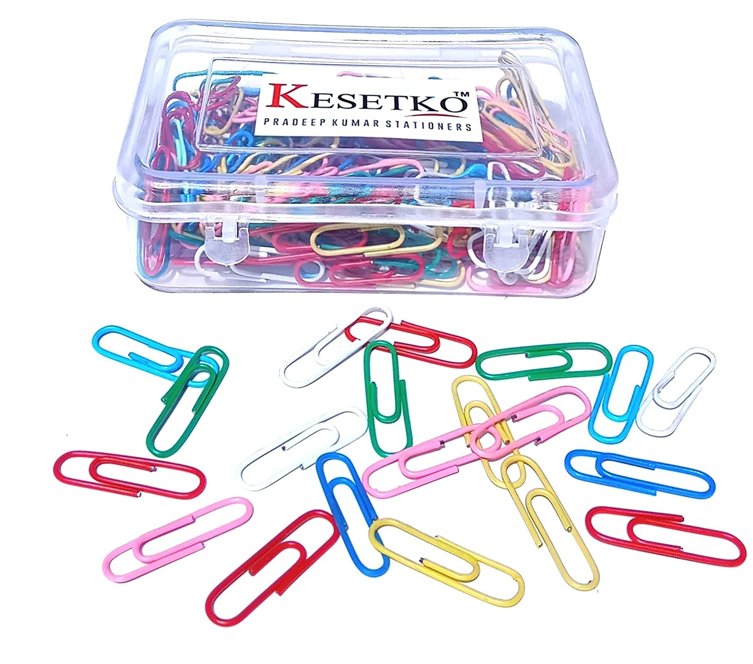 KESETKO Paper Clips, Gem Clips, U Clips, (200 Piece, 30 MM Each) Multi-Color, for Holding Loose Papers KESETKO Paper Clips, Gem Clips, U Clips, (200 Piece, 30 MM Each) Multi-Color, for Holding Loose Papers