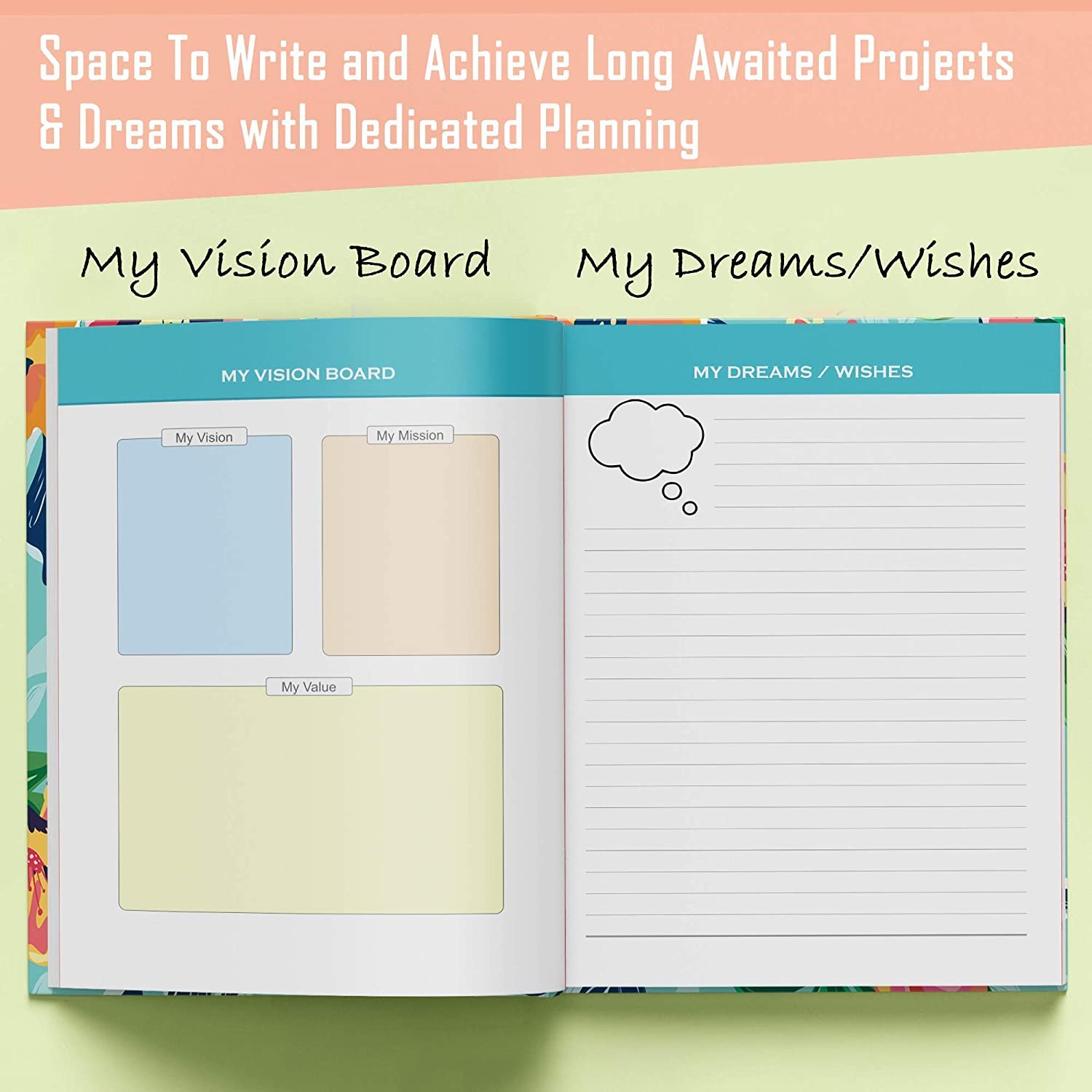 Dream Big - 2022 Weekly & Monthly Diary Productivity Notebook Organizer with 12 Months Undated Planner Floral Cover, 19 x 24.5 cm, 160 Pages Dream Big - 2022 Weekly & Monthly Diary Productivity Notebook Organizer with 12 Months Undated Planner Floral Cover, 19 x 24.5 cm, 160 Pages