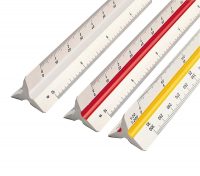 DREAM XPLORE Triangle Scale Ruler, 30cm (12 Inch) Long Plastic Drafting Scale Ruler Very Useful to Architect, Engineer,Students, Office Employee (1-Piece)