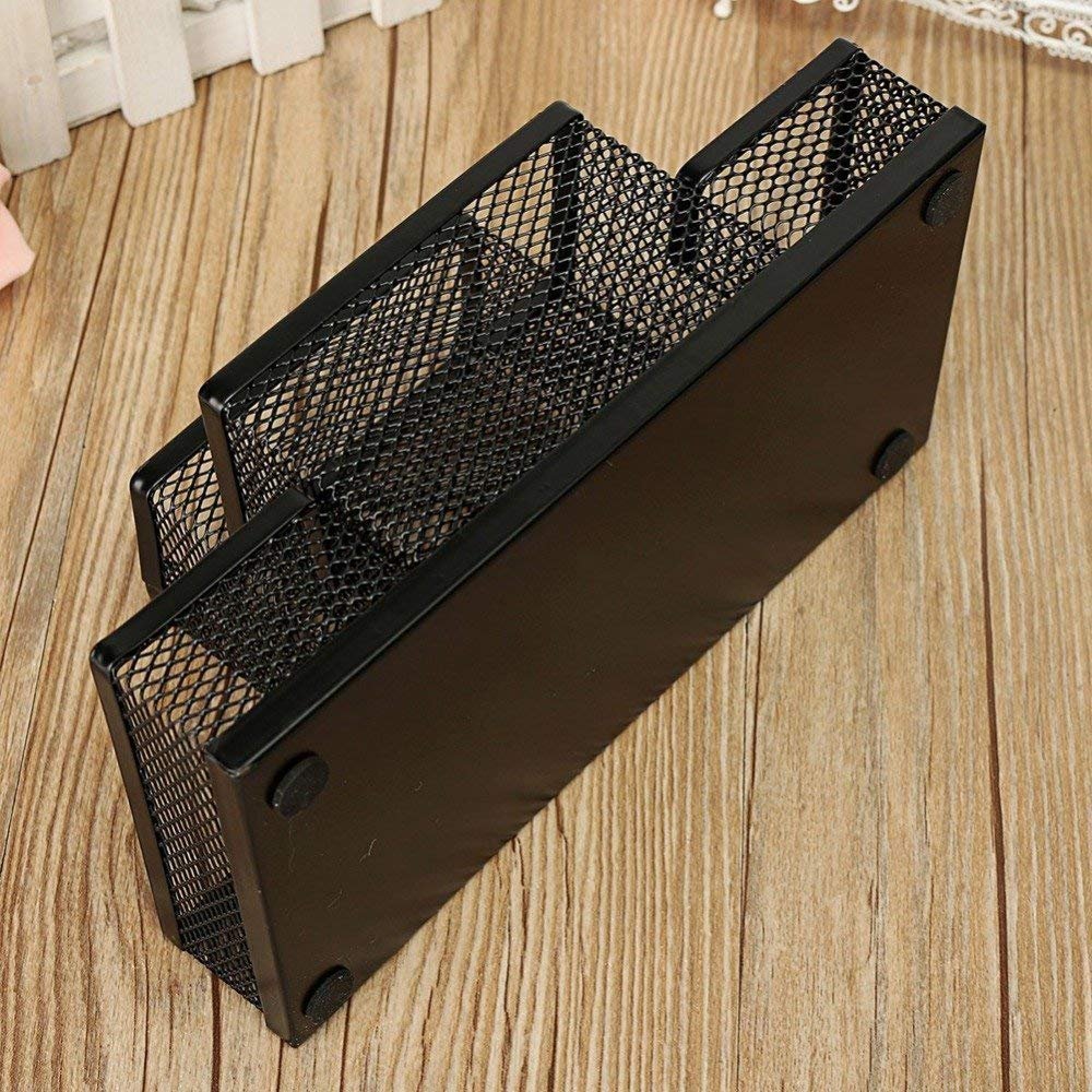 Créneau Multi-Functional Black Cube Metal Book Stand Mesh Style Desk Tidy Pencil Metal Pen Holder Office Home Supplies Gift (4 Compartment) Créneau Multi-Functional Black Cube Metal Book Stand Mesh Style Desk Tidy Pencil Metal Pen Holder Office Home Supplies Gift (4 Compartment)
