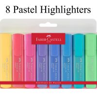 Faber-Castell Pastel Highlighter Markers 8 Chisel Tip Highlighters in Assorted Pastel Colors