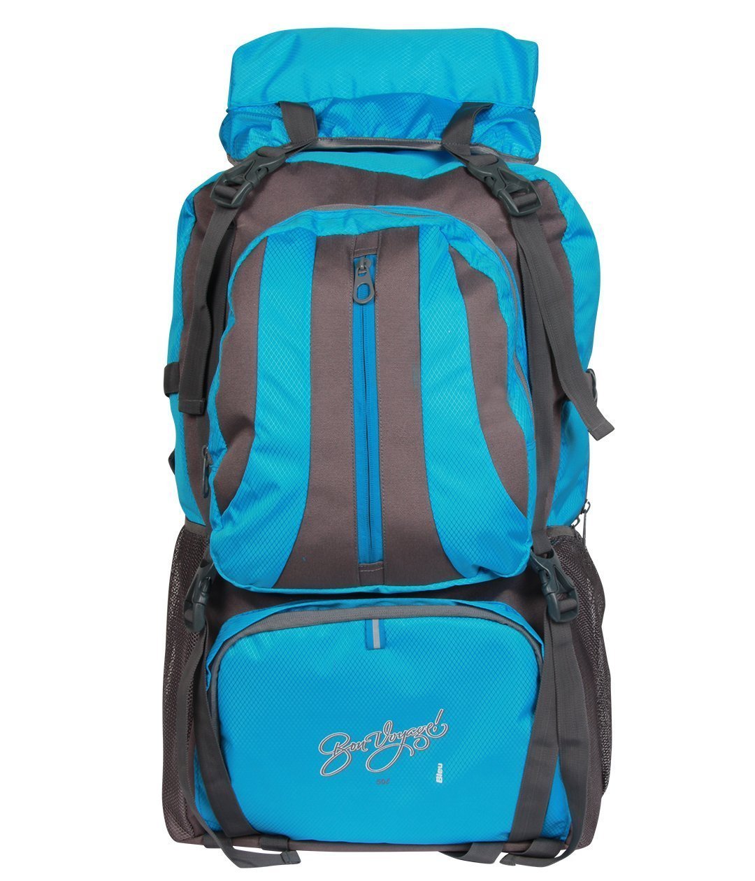 Bleu Rucksack Hiking Bag with Laptop Compartment - (BP-2015, Volume- 50+5 Liters, Product Dimensions (LxWxH)- 14x9x24 inches, 1 year Warranty) Bleu Rucksack Hiking Bag with Laptop Compartment - (BP-2015, Volume- 50+5 Liters, Product Dimensions (LxWxH)- 14x9x24 inches, 1 year Warranty)