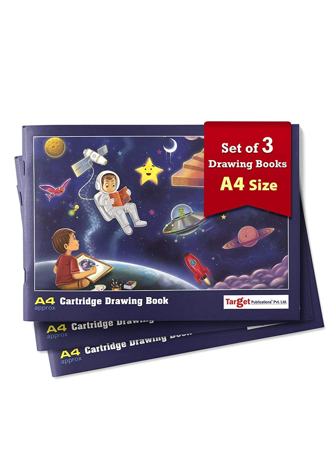 Drawing Book A4 Size Approx Plain Sketch Pad for Kids, Students & Artists 34 White Blank Unruled Pages 29.5 x 21 cm Soft Cover Drawing Copy for Sketching, Colouring & Painting Pack of 3 Drawing Book A4 Size Approx Plain Sketch Pad for Kids, Students & Artists 34 White Blank Unruled Pages 29.5 x 21 cm Soft Cover Drawing Copy for Sketching, Colouring & Painting Pack of 3