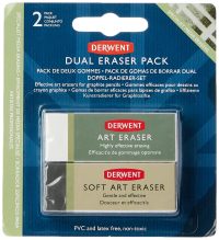Derwent Dual Eraser Art Eraser and Soft Art Eraser - Pack of 2