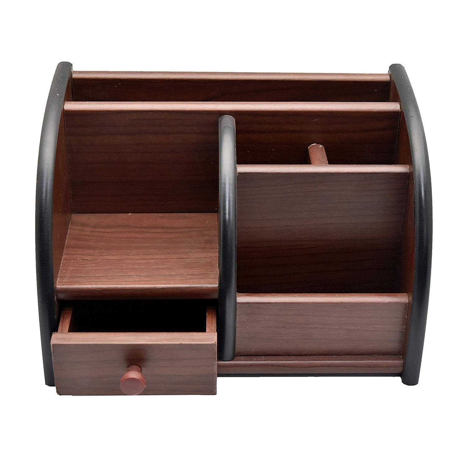 WEIRVI Wooden Desk Organizer Pen/Pencil Stand with Drawer, Mobile Holder & Remote Stand for Office Desk/Desktop/Table Storage Organizer Box WEIRVI Wooden Desk Organizer Pen/Pencil Stand with Drawer, Mobile Holder & Remote Stand for Office Desk/Desktop/Table Storage Organizer Box