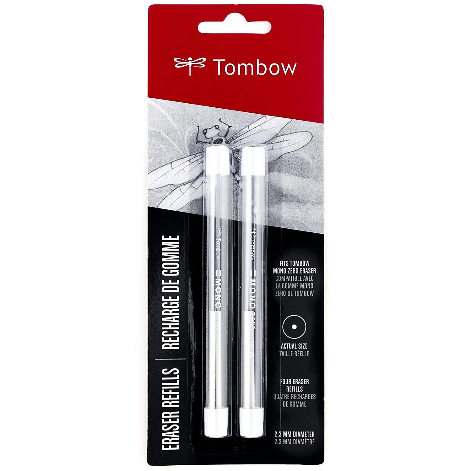 Tombow 57316 MONO Zero Eraser Refills, Round, 2-Pack. MONO Zero Precision Tip Eraser Refills Tombow 57316 MONO Zero Eraser Refills, Round, 2-Pack. MONO Zero Precision Tip Eraser Refills