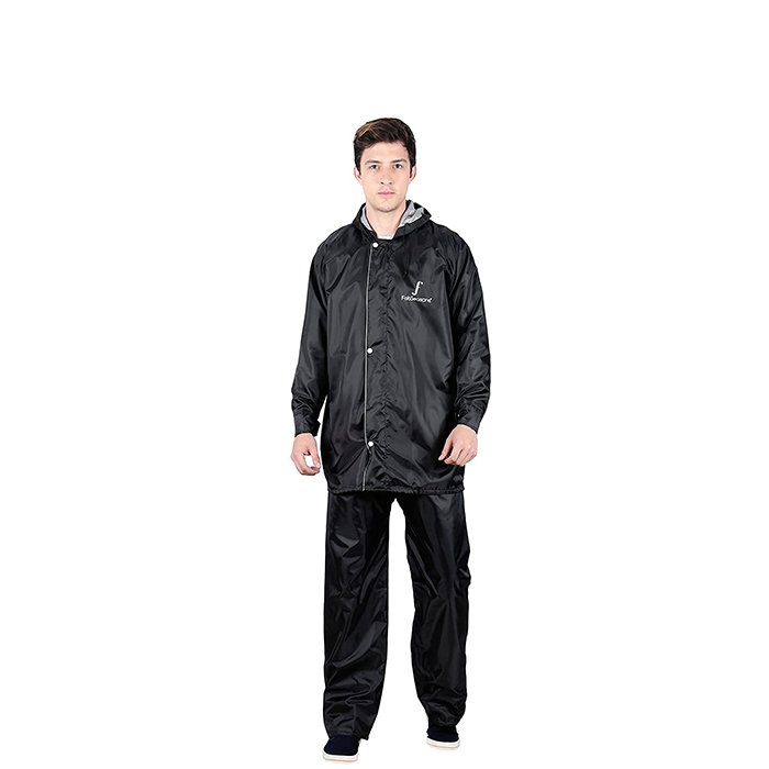 FabSeasons Reversible Waterproof Raincoat with Adjustable Hood and Reflector at Back for Night Visibility. Pack Contains Top, Bottom and Storage Bag FabSeasons Reversible Waterproof Raincoat with Adjustable Hood and Reflector at Back for Night Visibility. Pack Contains Top, Bottom and Storage Bag