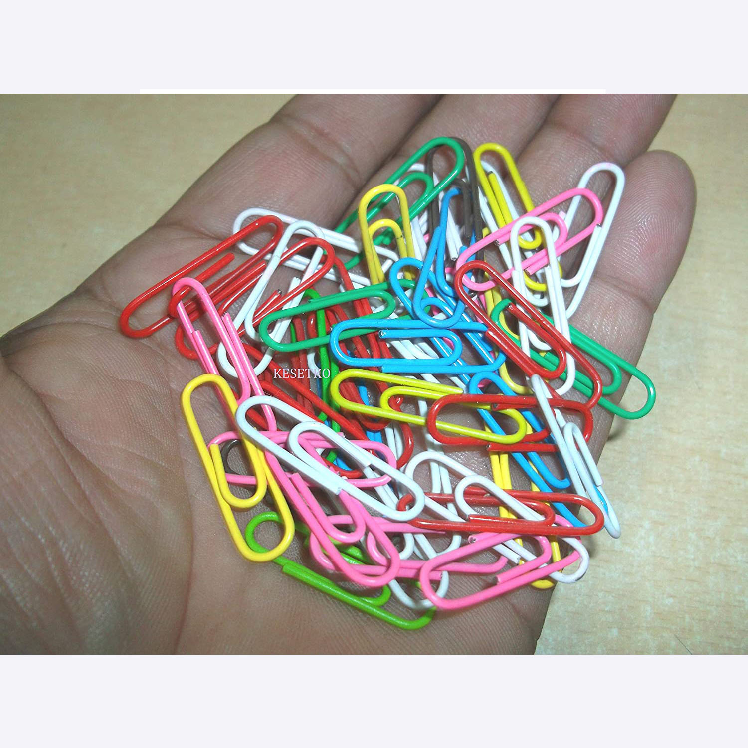 KESETKO Paper Clips, Gem Clips, U Clips, (200 Piece, 30 MM Each) Multi-Color, for Holding Loose Papers KESETKO Paper Clips, Gem Clips, U Clips, (200 Piece, 30 MM Each) Multi-Color, for Holding Loose Papers