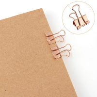 INNAXA Solid Metal Paper Binder Clips (Small 15 mm, Rose Gold) 12 Pieces