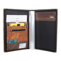 Silva Nest PU Leather Zip File and Folder, Professional B4 Size Folder with 20 Leafs for Holding up to 40 Certificate documents. (Set of 1, Grey and Brown)